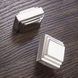 Square Silver Cabinet Knobs