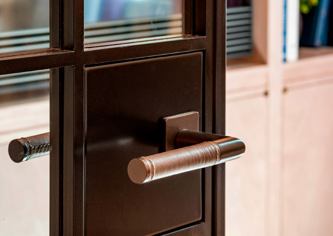 brown lever door handle