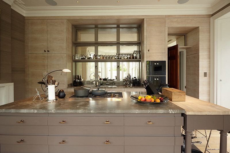 Brown Marble And Wood Kitchen