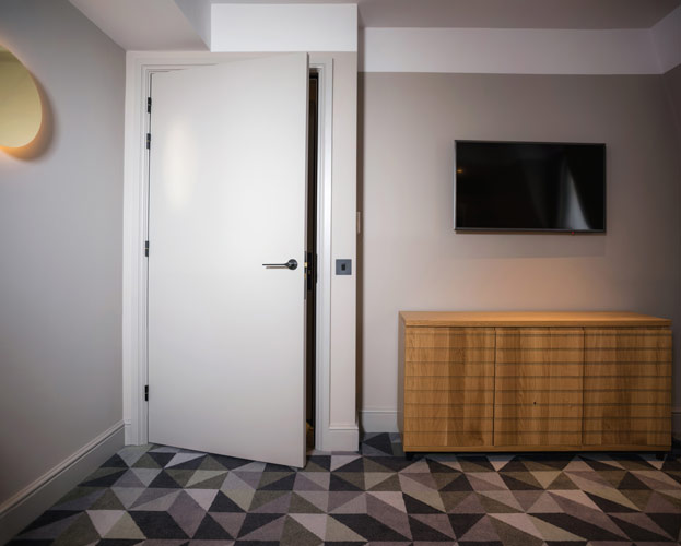 Hotel Room Door And Furniture