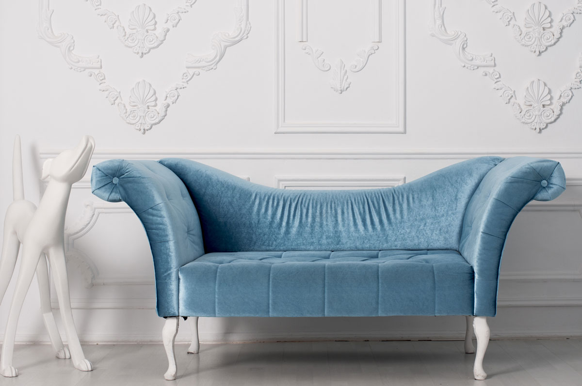 Velvet curved sofa
